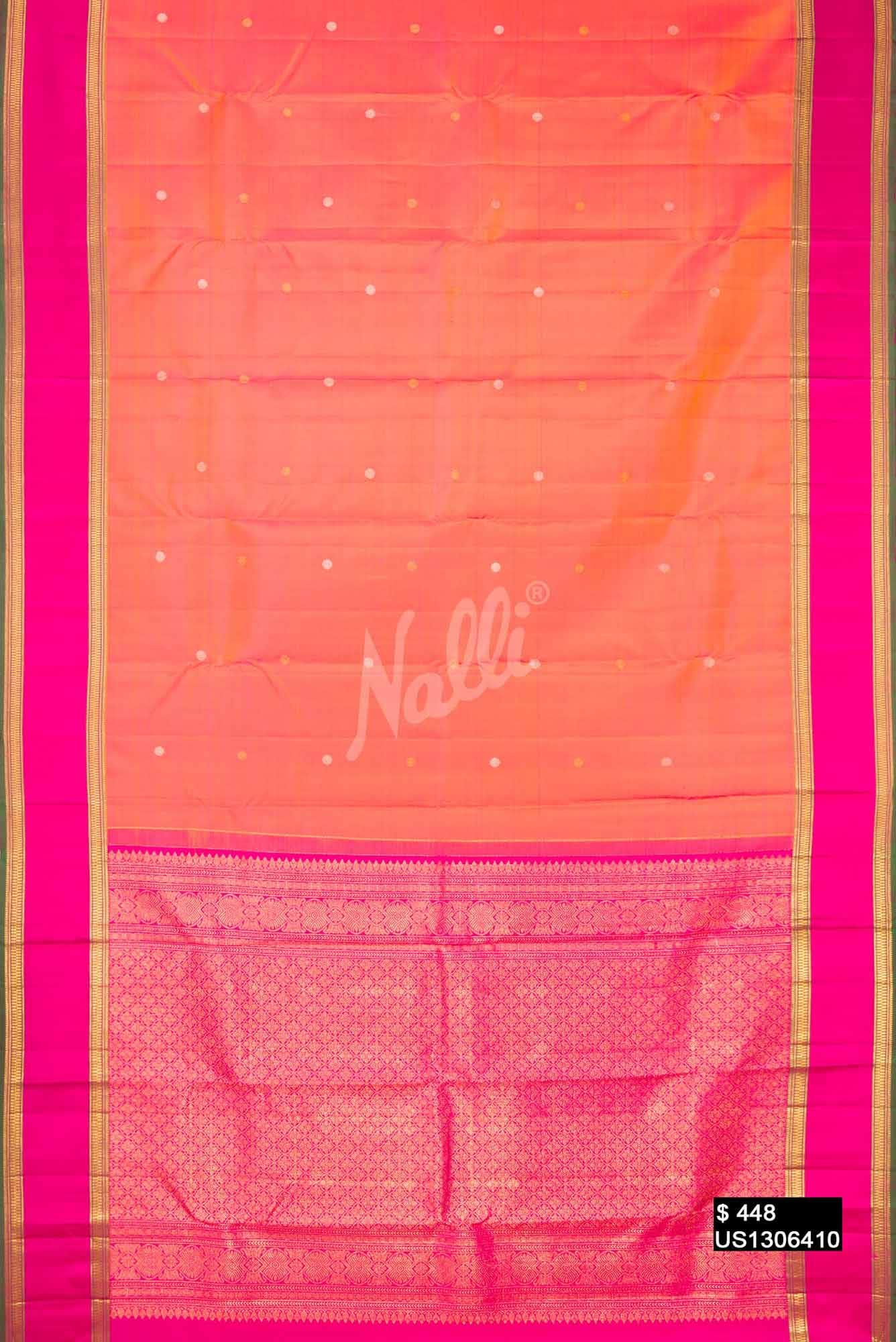 Orange Kanchipuram Silk Saree