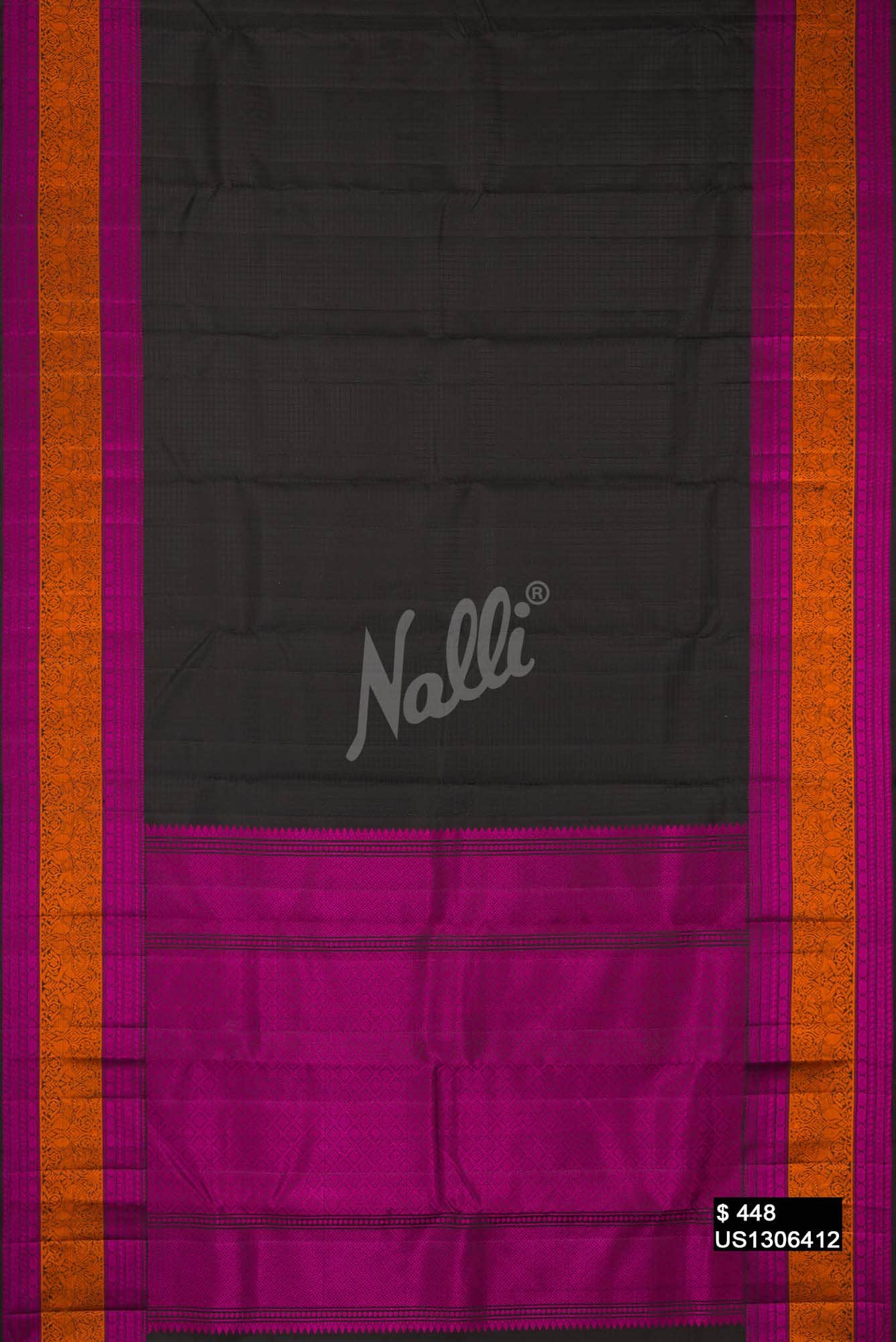 Black Kanchipuram Silk Saree