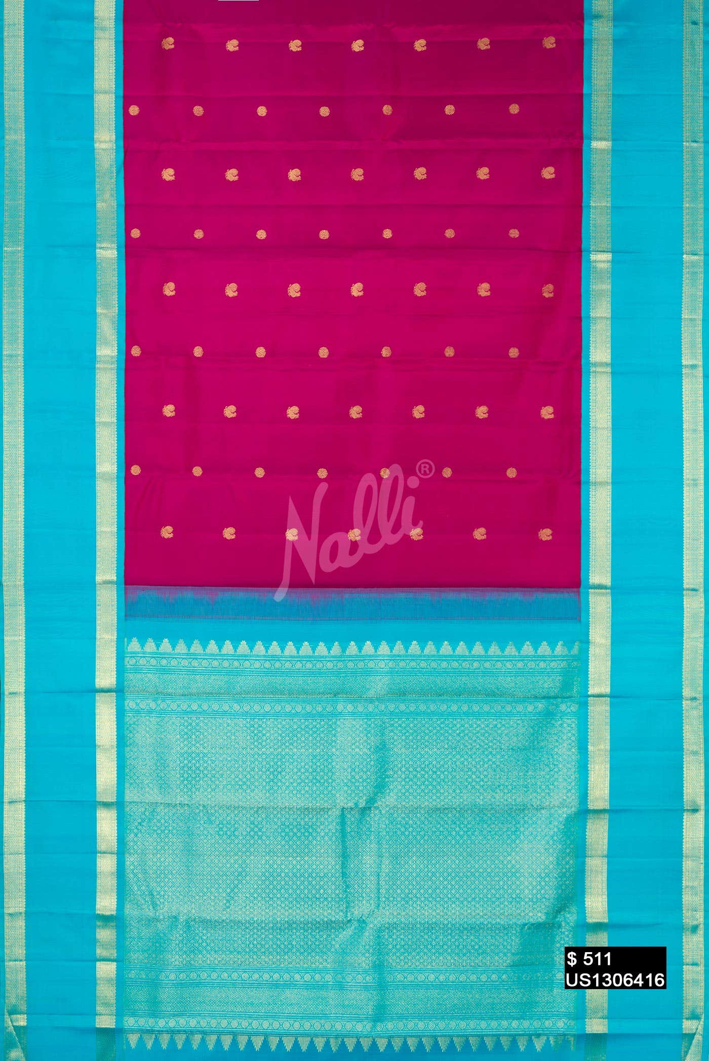 Magenta Kanchipuram Silk Saree