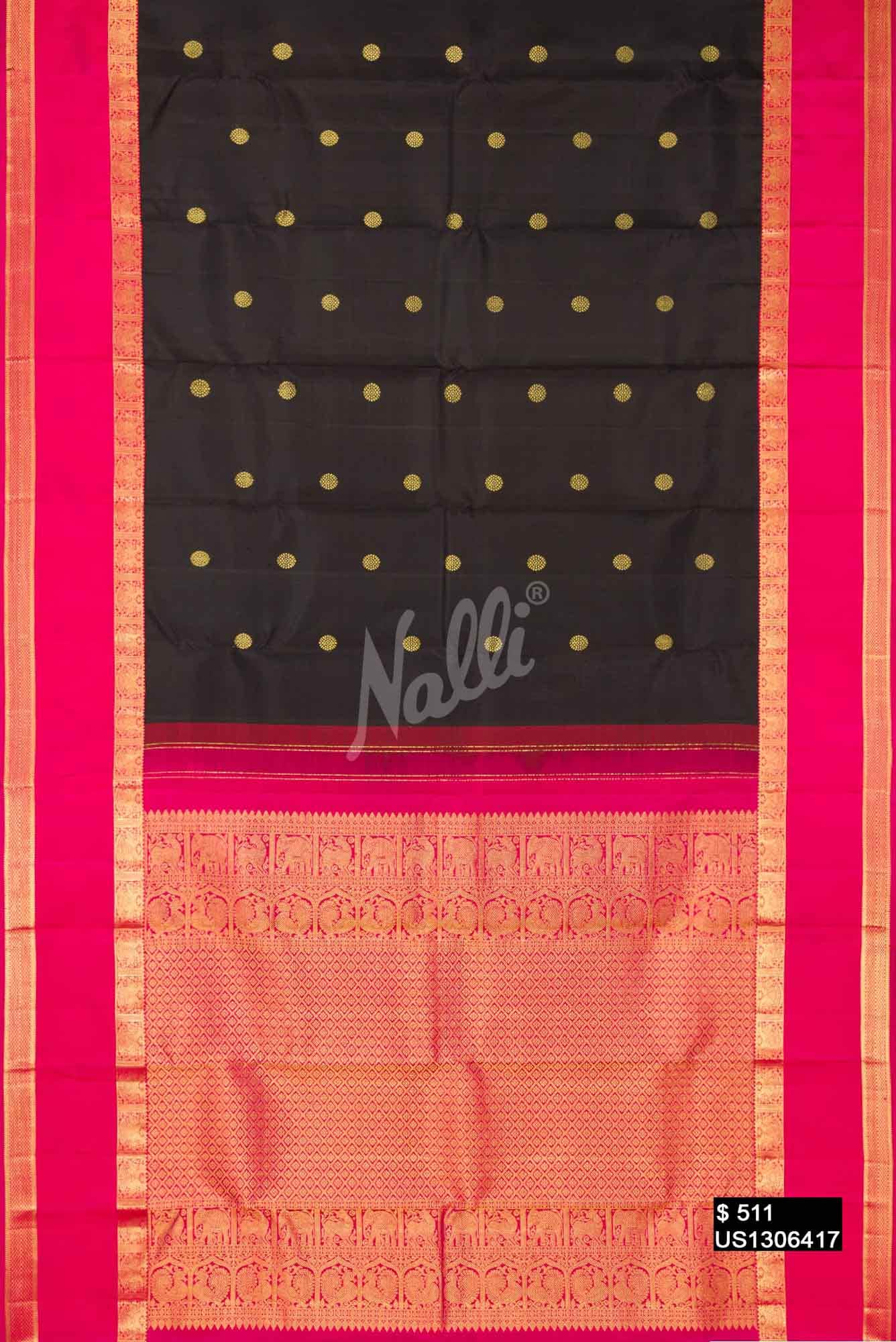 Black Kanchipuram Silk Saree