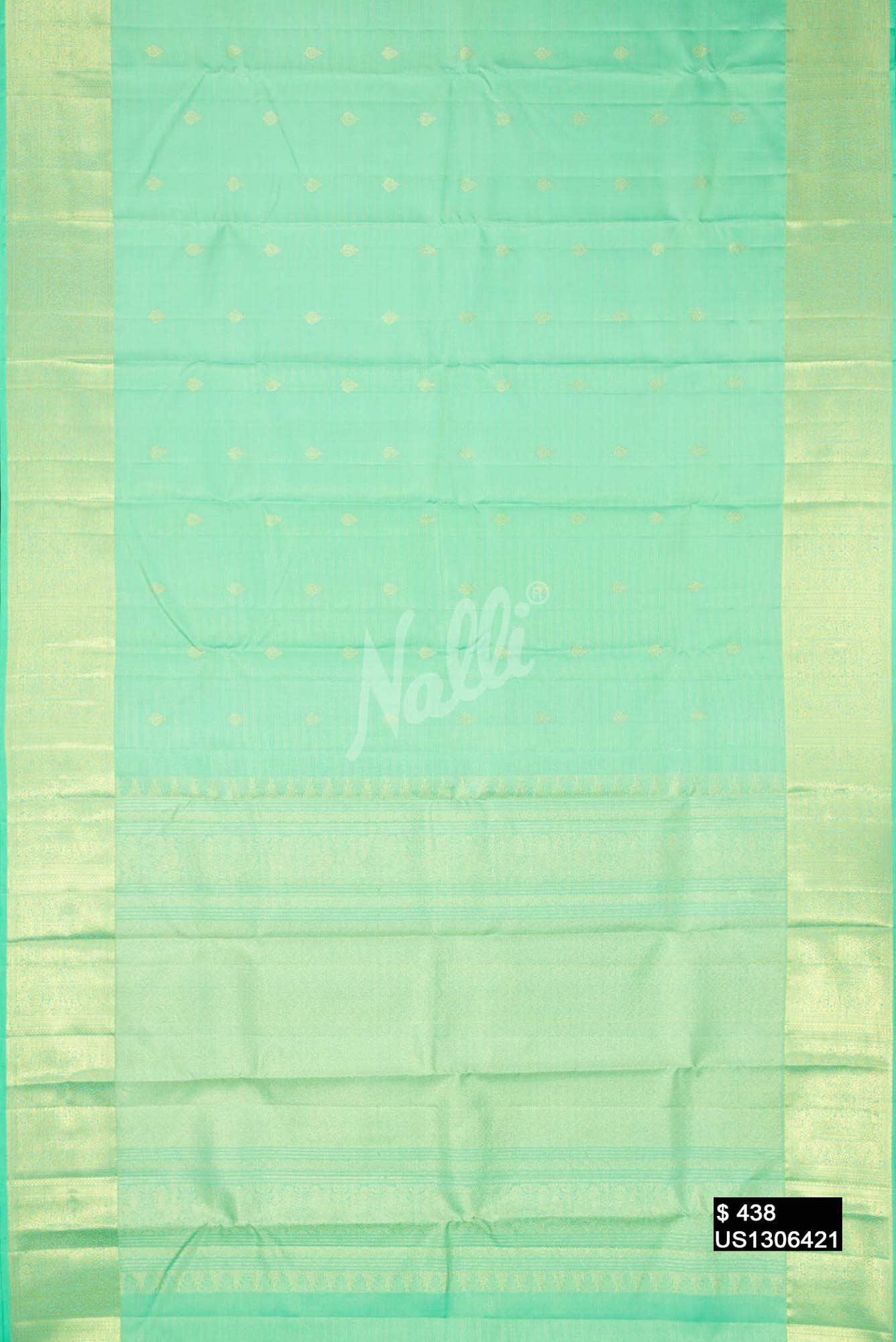 Sea Green Kanchipuram Silk Saree