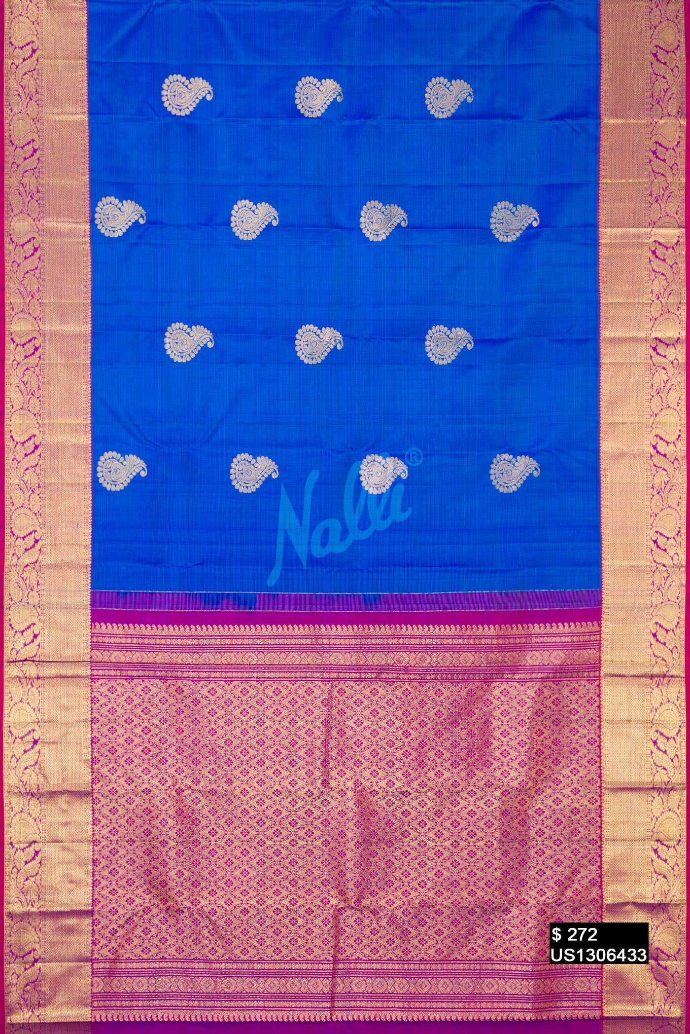 Royal Blue Kanchipuram Silk Saree