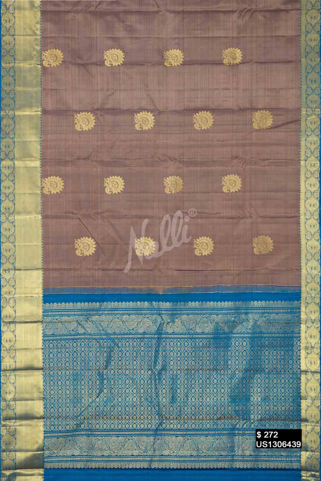 Grey Kanchipuram Silk Saree