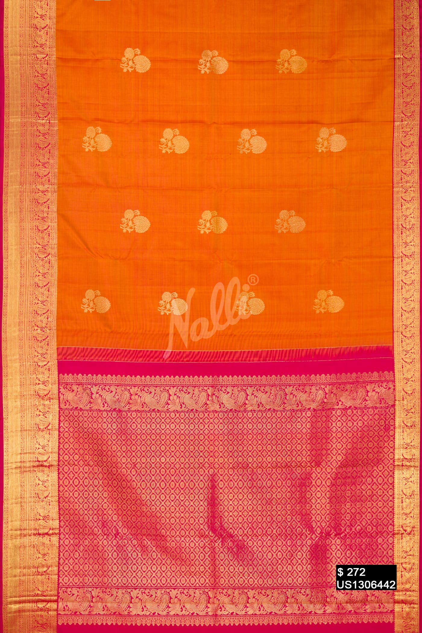 Mustard Kanchipuram Silk Saree