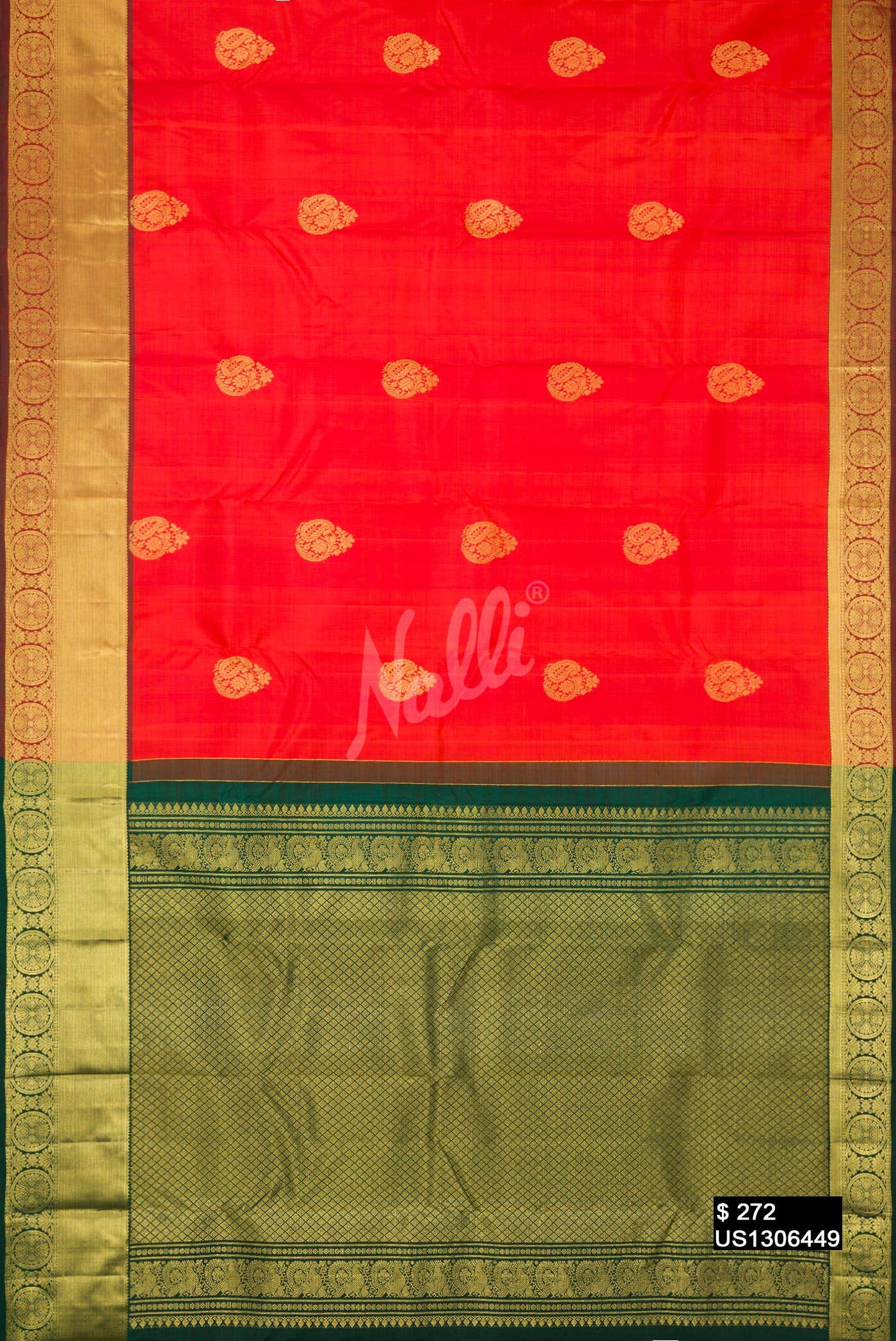 Orange Kanchipuram Silk Saree