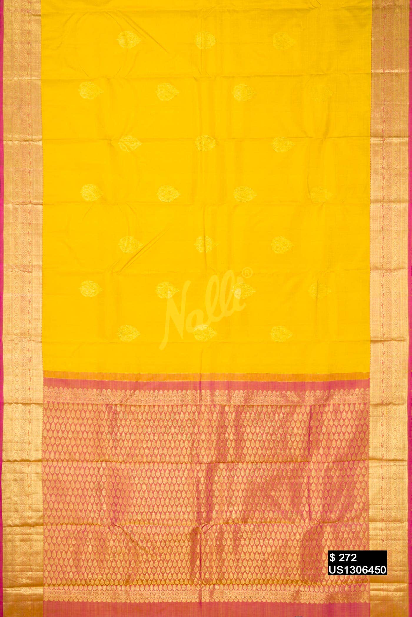 Yellow Kanchipuram Silk Saree