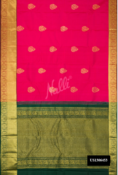 Dark Pink Kanchipuram Silk Saree