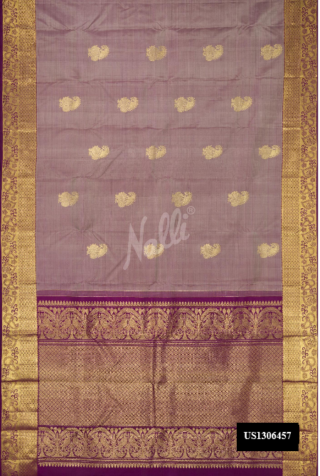 Grey Kanchipuram Silk Saree