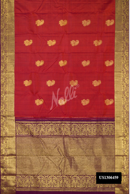 Maroon Kanchipuram Silk Saree