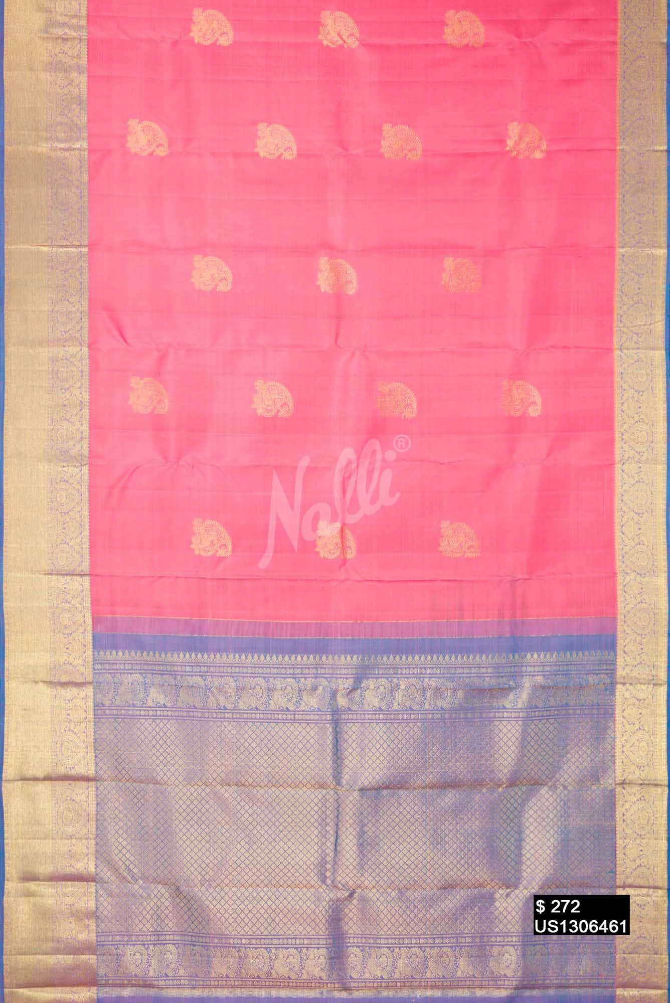 Pink Kanchipuram Silk Saree