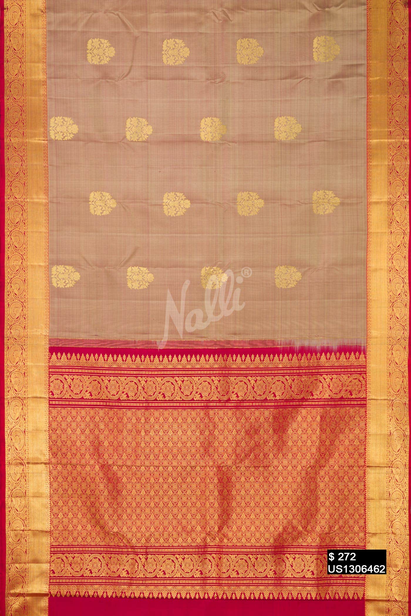 Brown Kanchipuram Silk Saree