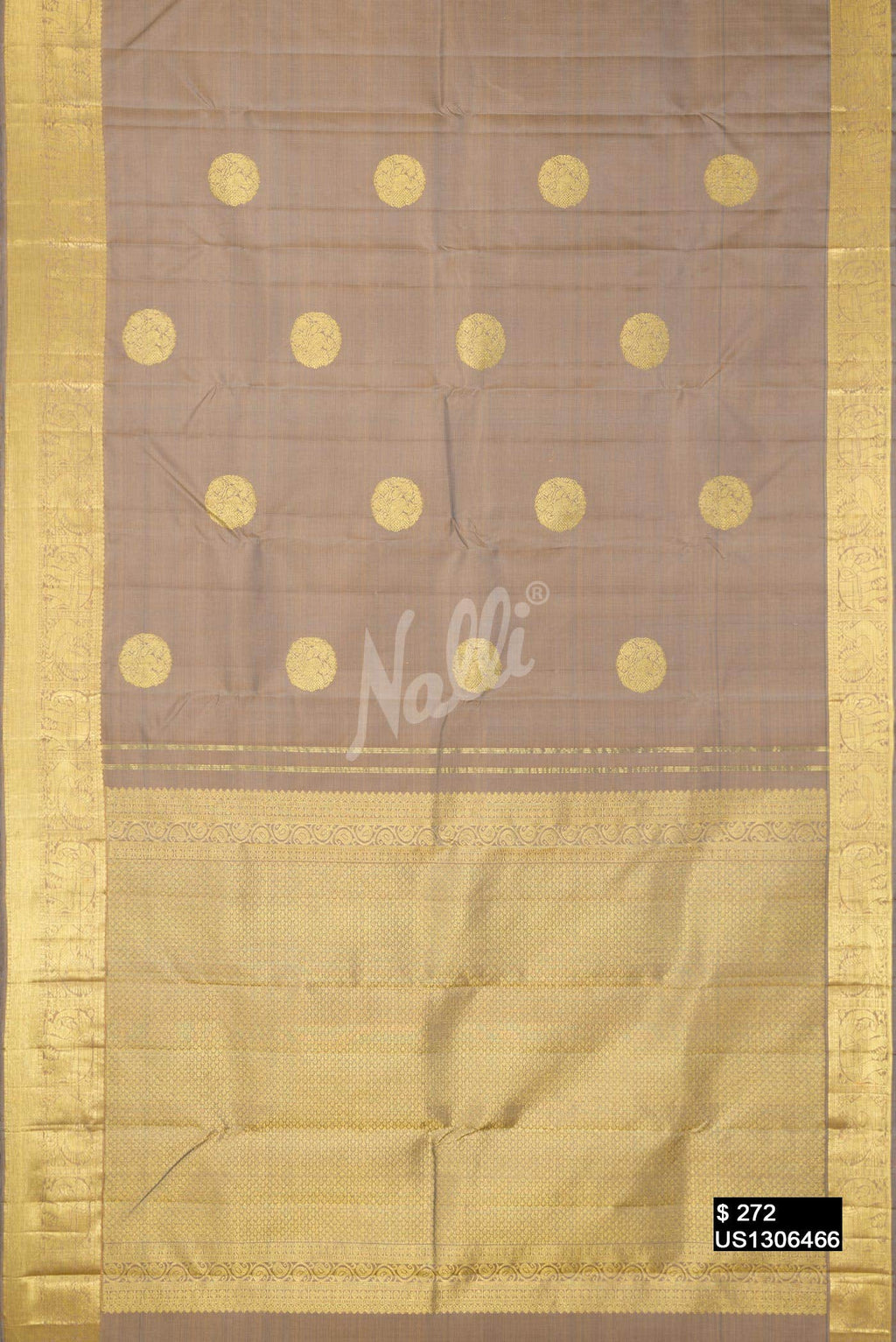 Grey Kanchipuram Silk Saree