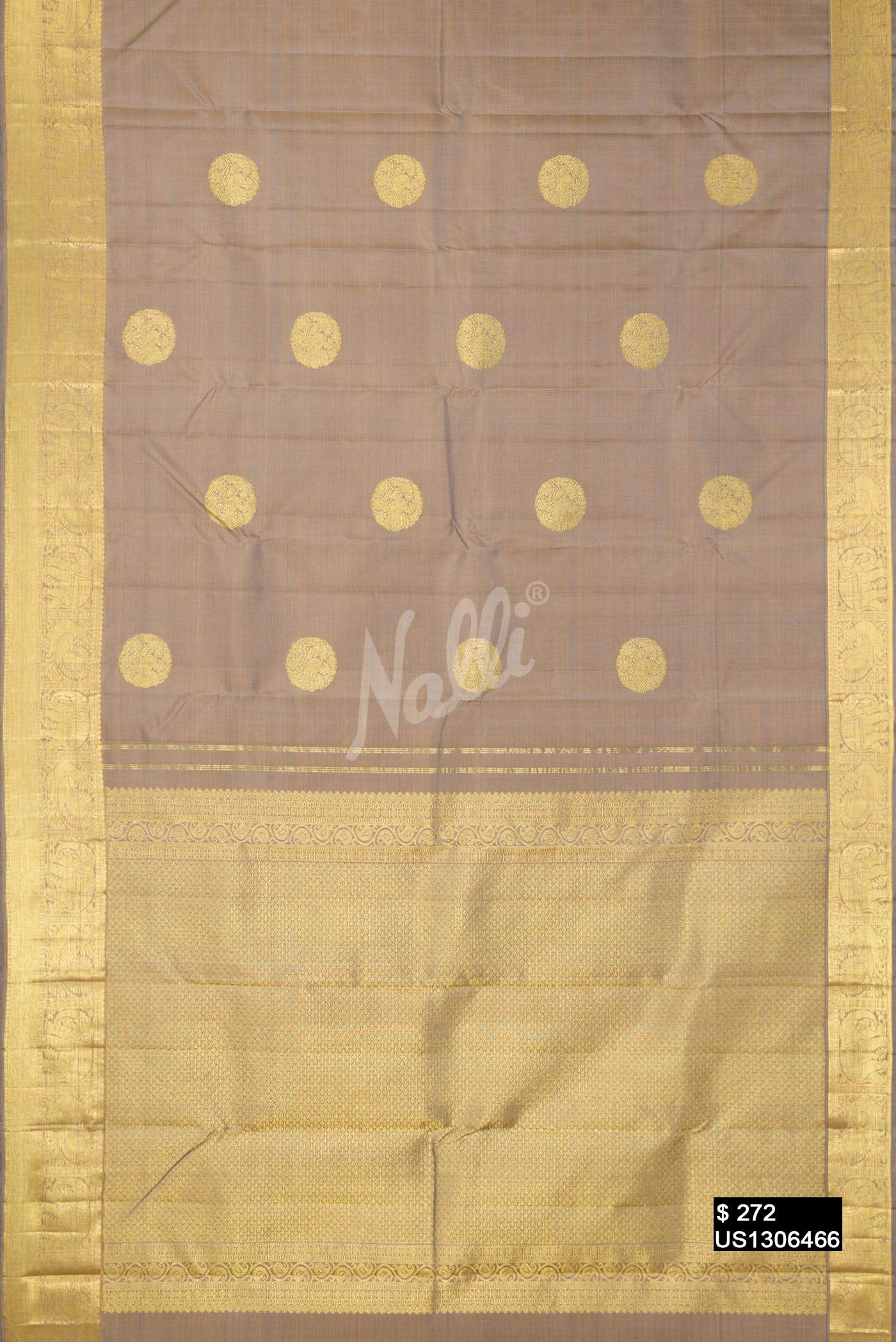 Grey Kanchipuram Silk Saree