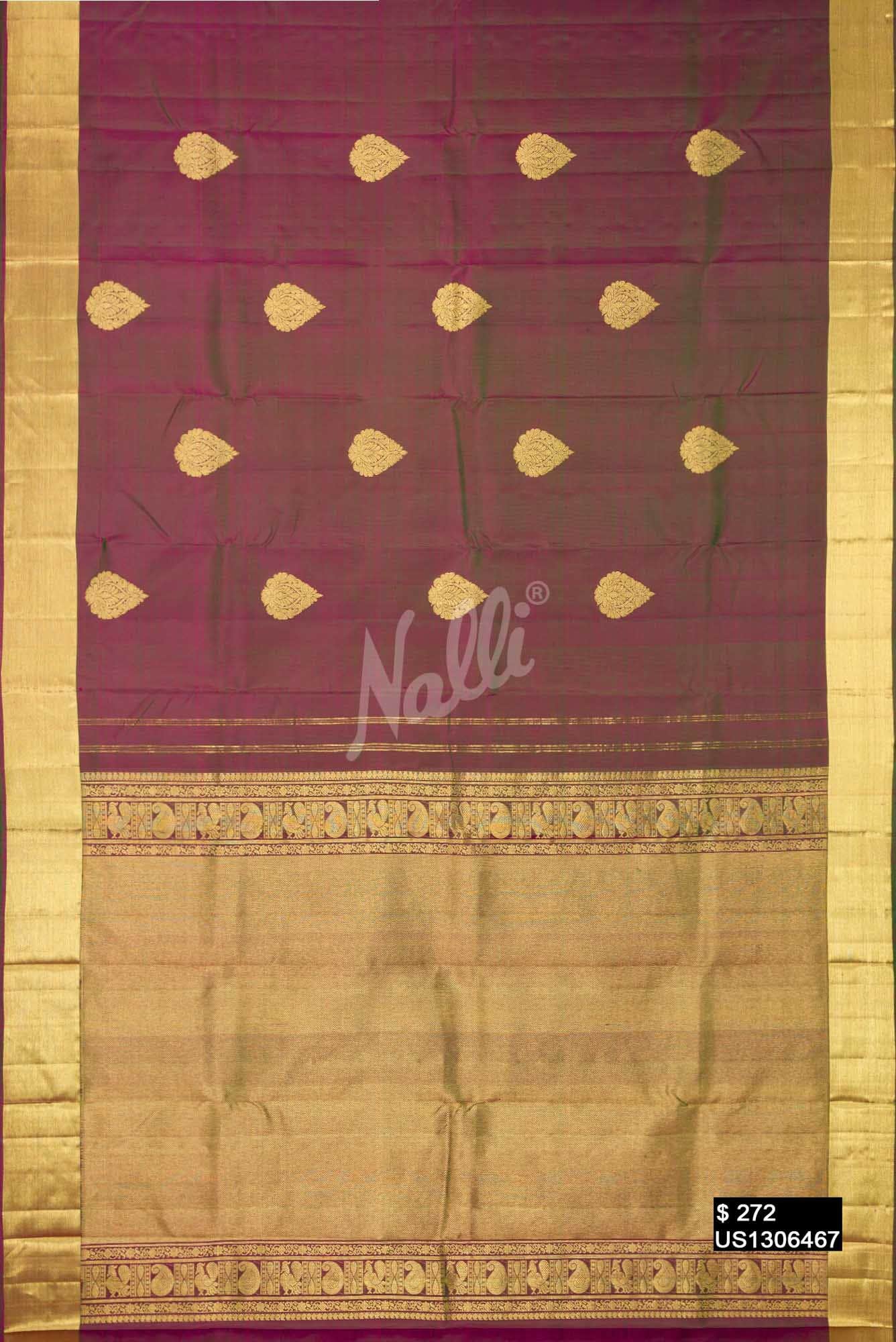 Purple Kanchipuram Silk Saree