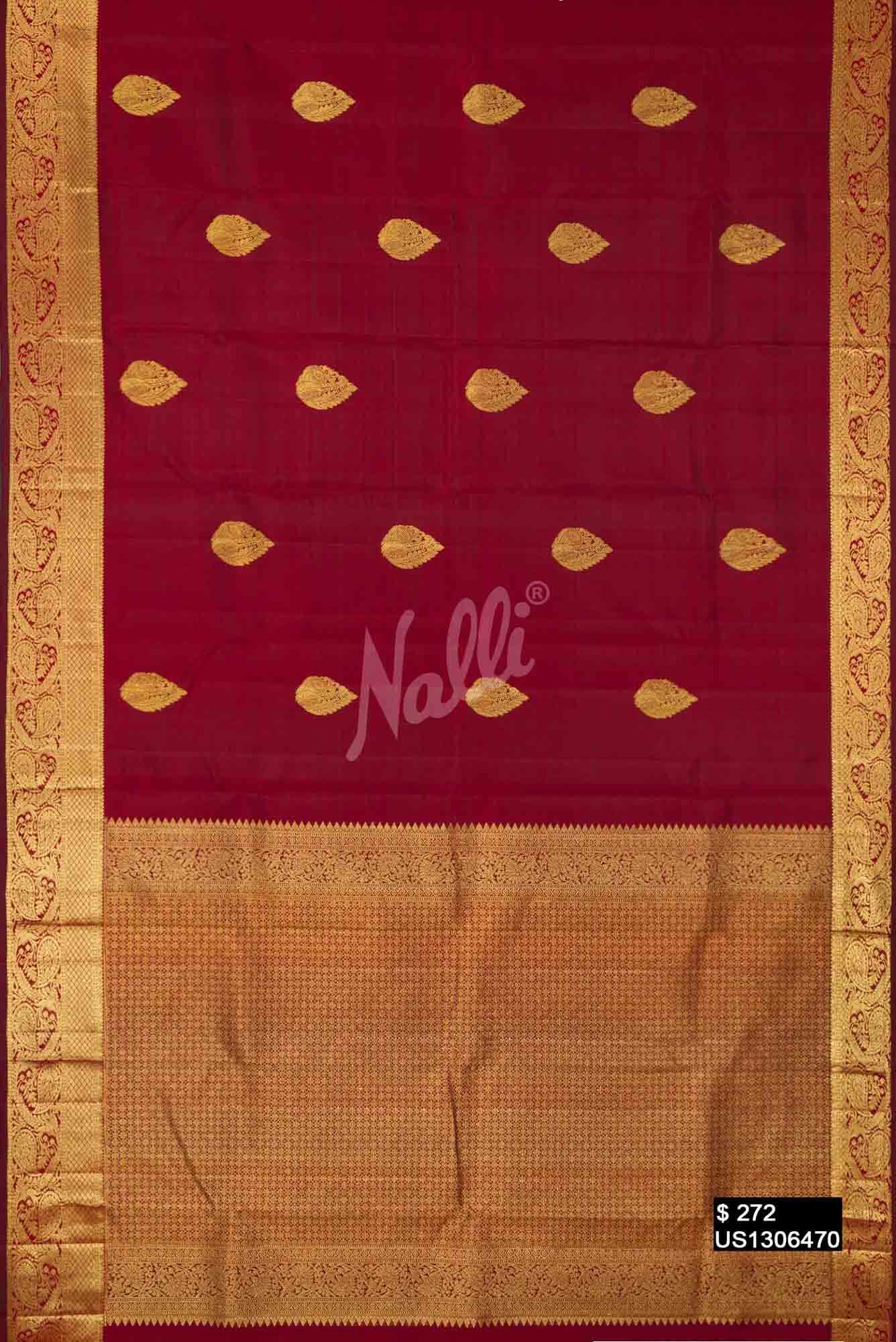 Maroon Kanchipuram Silk Saree