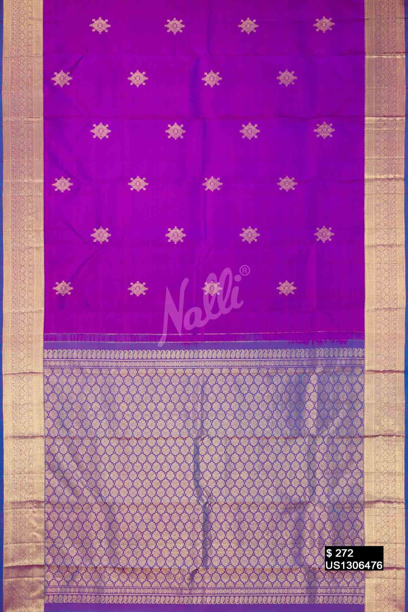 Purple Kanchipuram Silk Saree