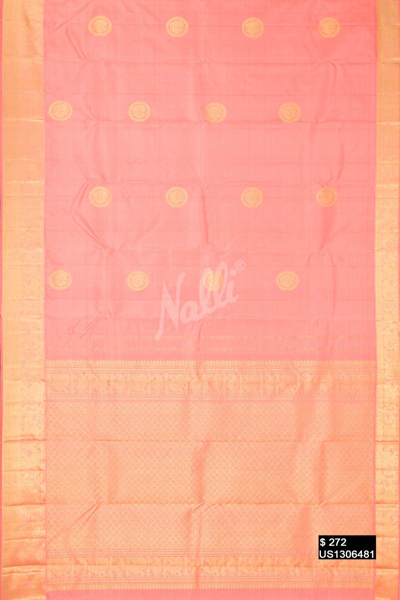 Peach Kanchipuram Silk Saree