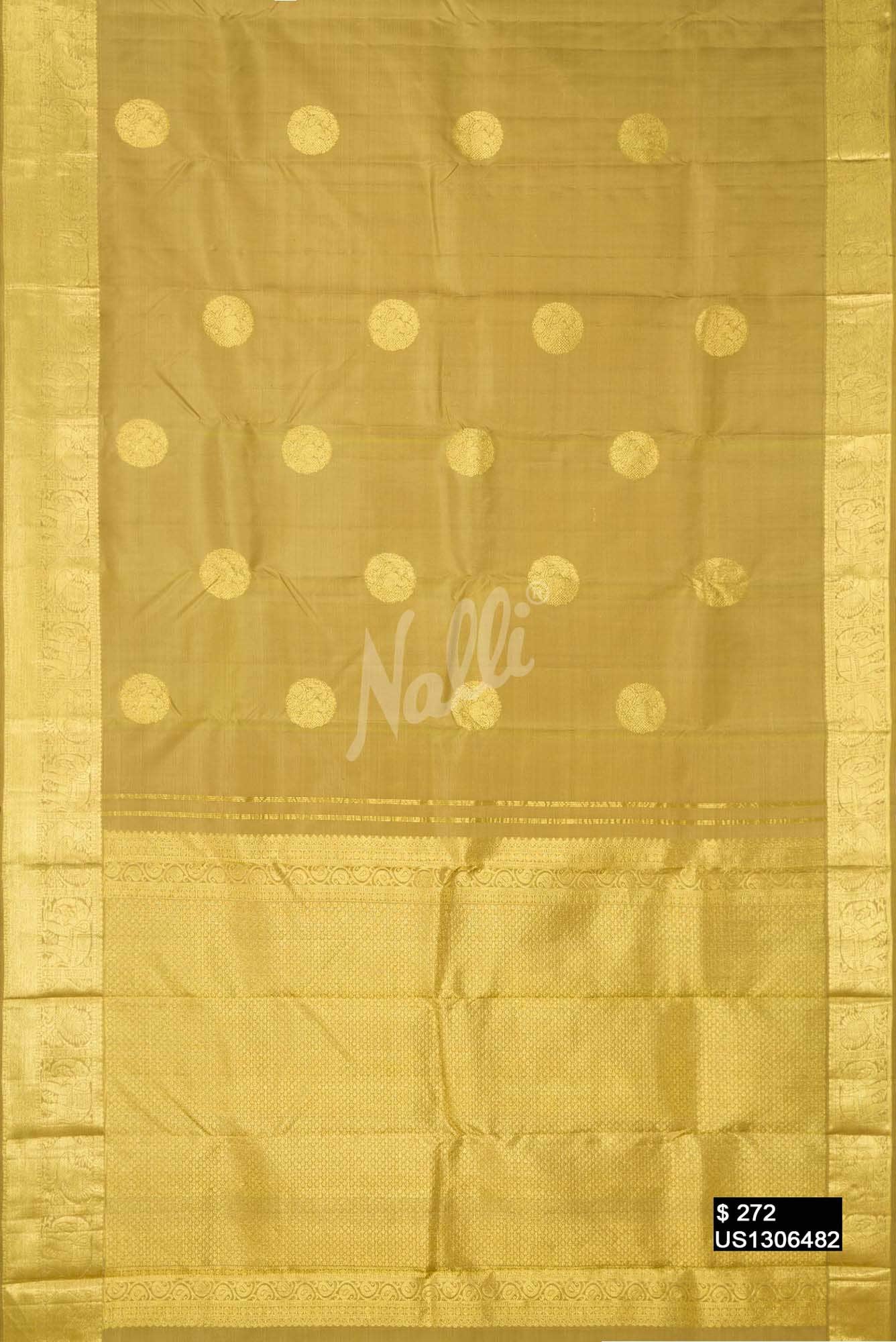 Gold Kanchipuram Silk Saree