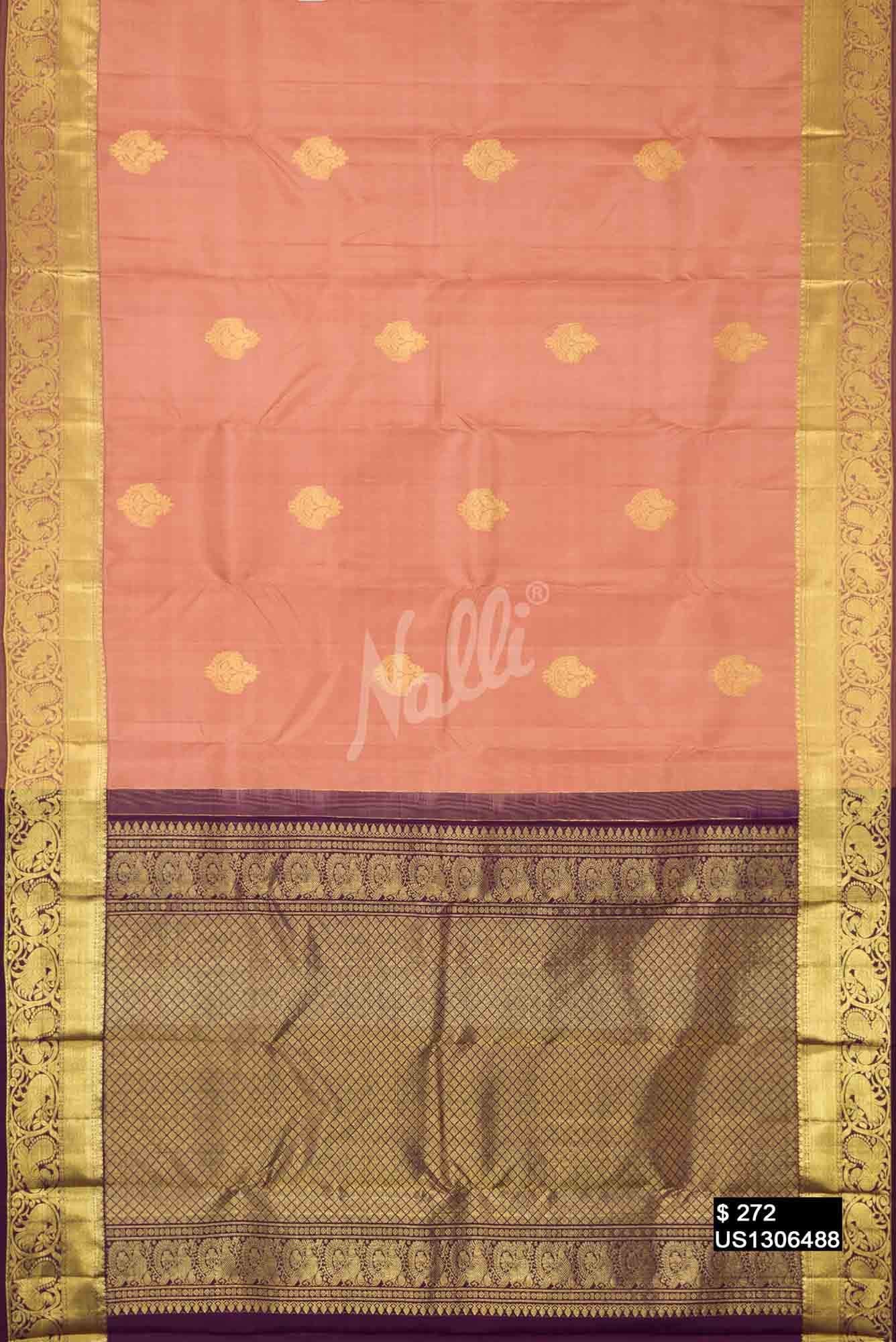 Brown Kanchipuram Silk Saree