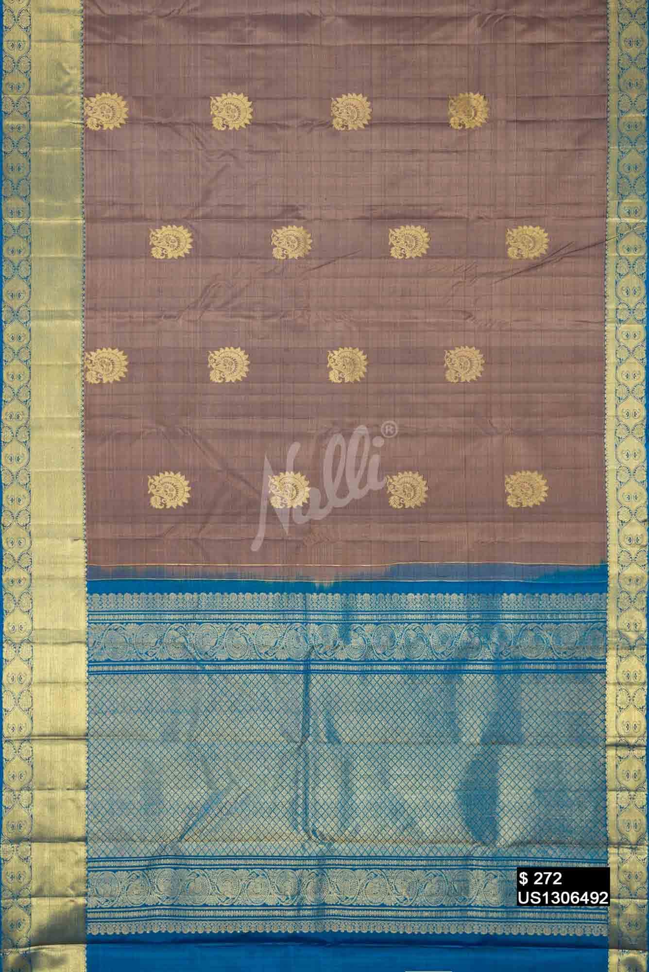 Grey Kanchipuram Silk Saree
