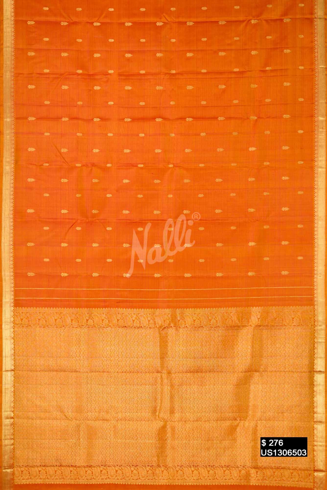 Mustard Kanchipuram Silk Saree