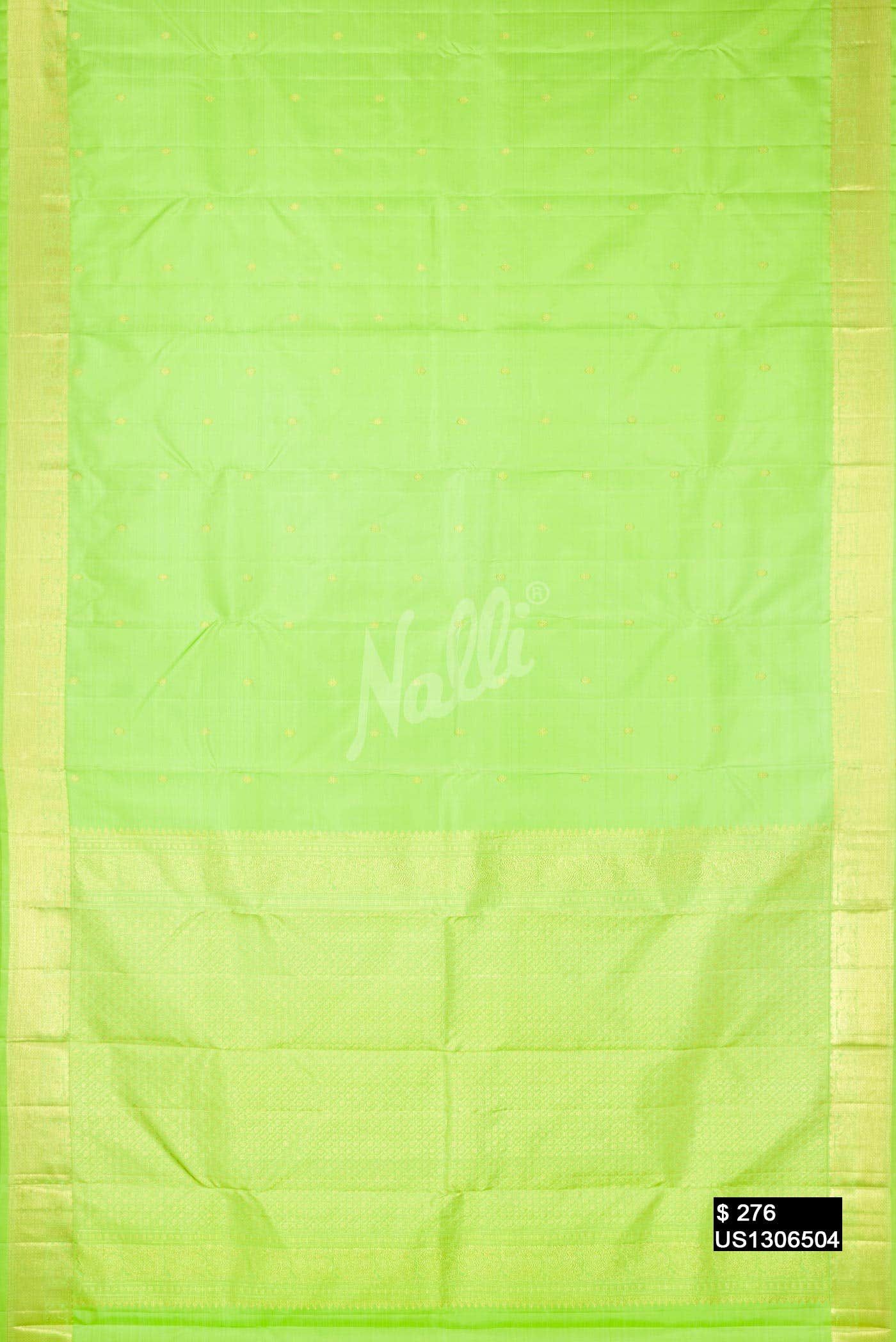 Parrot Green Kanchipuram Silk Saree