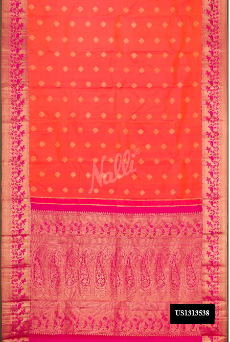 Orange Kanchipuram Silk Saree