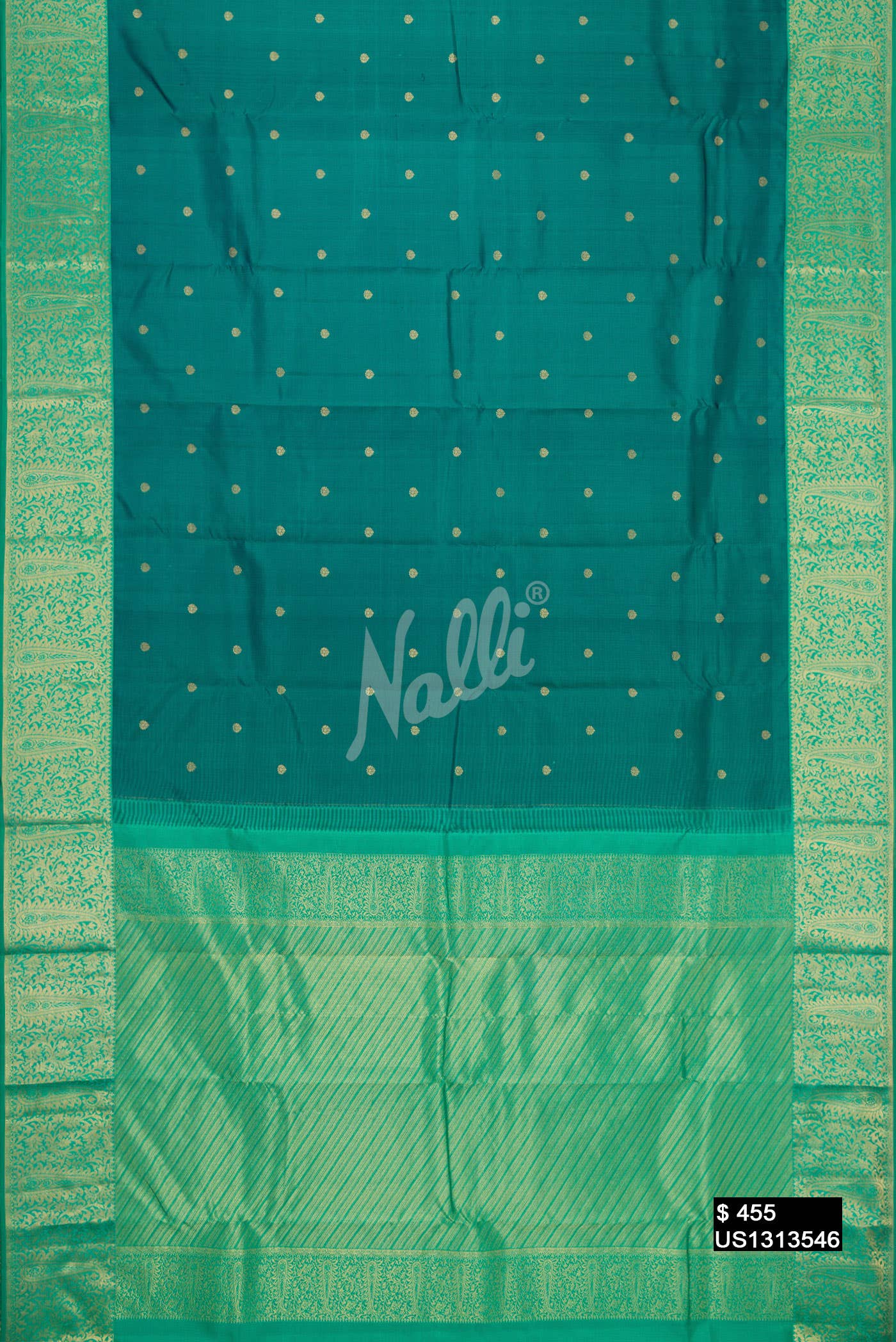 Olive Green Kanchipuram Silk Saree