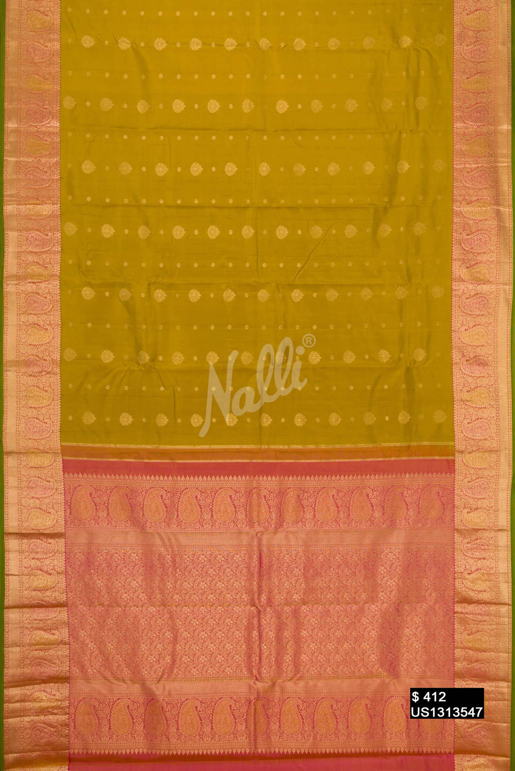 Mehandi Green Kanchipuram Silk Saree