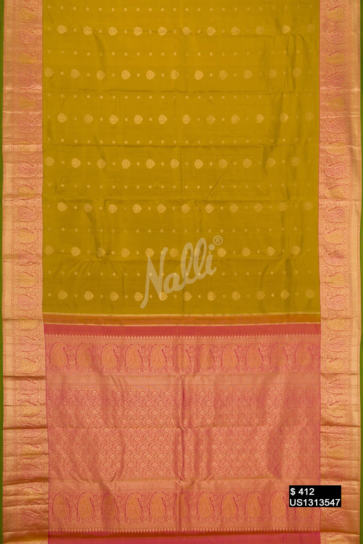 Mehandi Green Kanchipuram Silk Saree