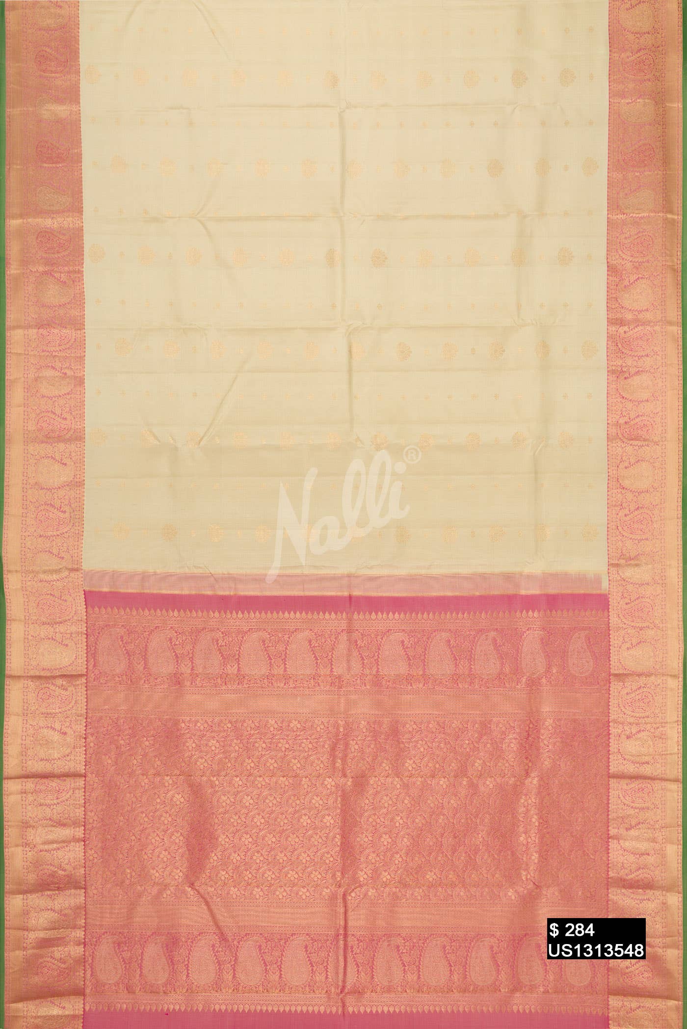 Beige Kanchipuram Silk Saree