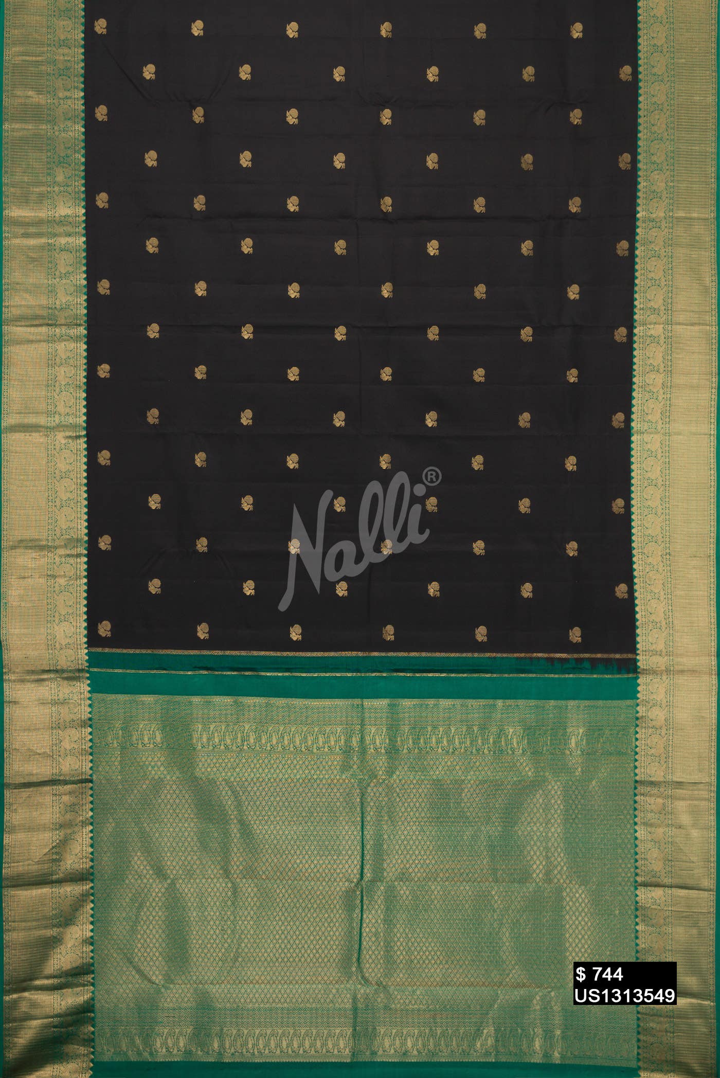Black Kanchipuram Silk Saree