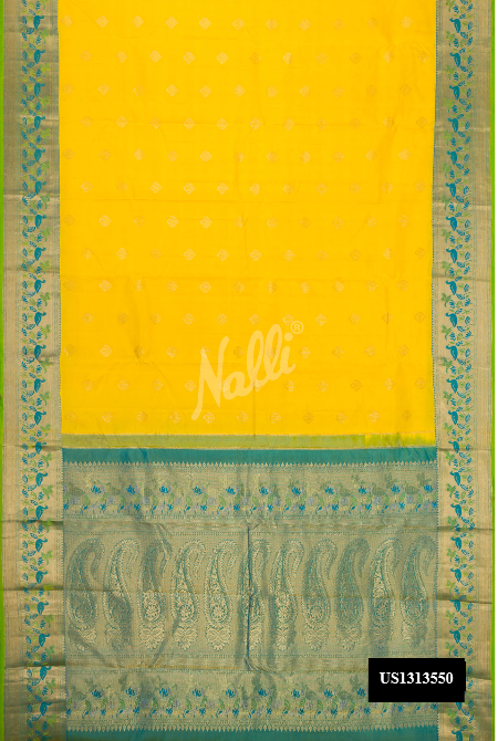 Yellow Kanchipuram Silk Saree