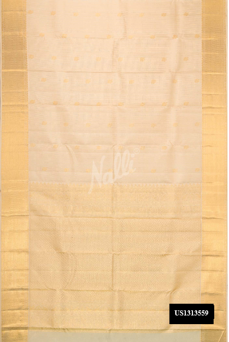 Beige Kanchipuram Silk Saree