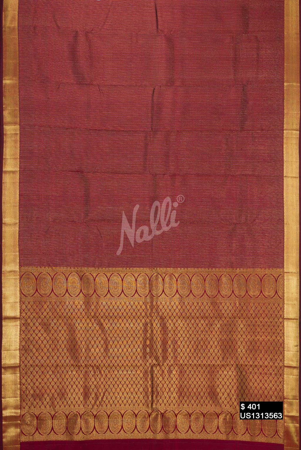 Maroon Kanchipuram Silk Saree