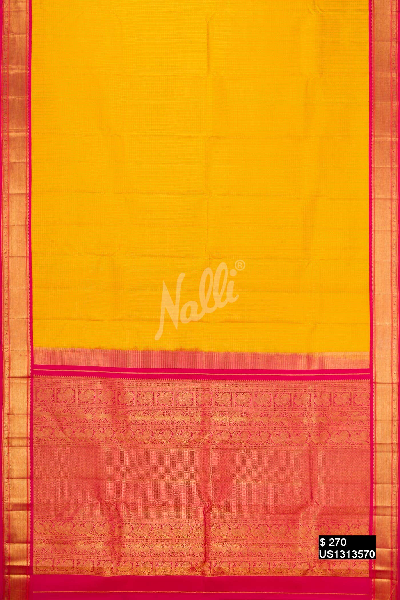 Yellow Kanchipuram Silk Saree