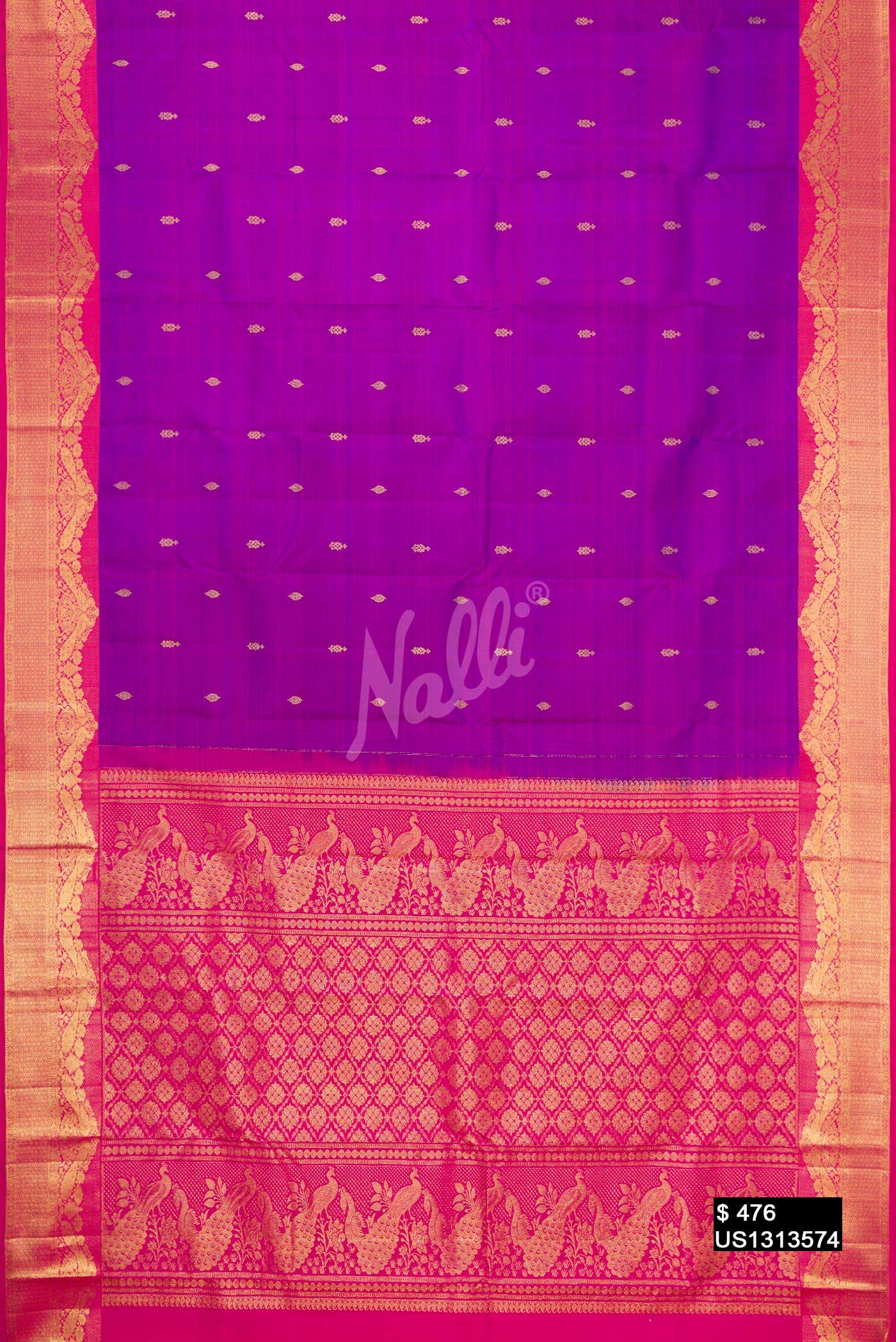 Purple Kanchipuram Silk Saree
