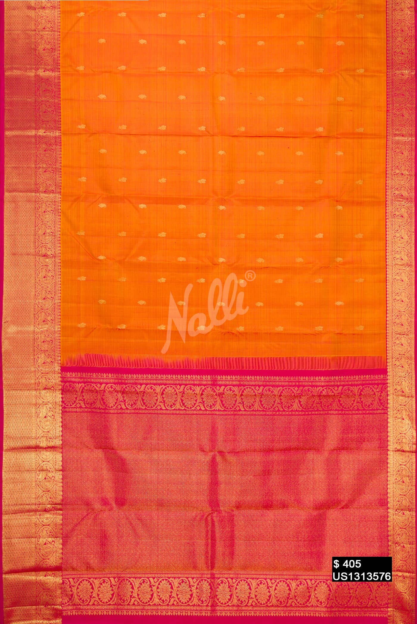 Mustard Kanchipuram Silk Saree