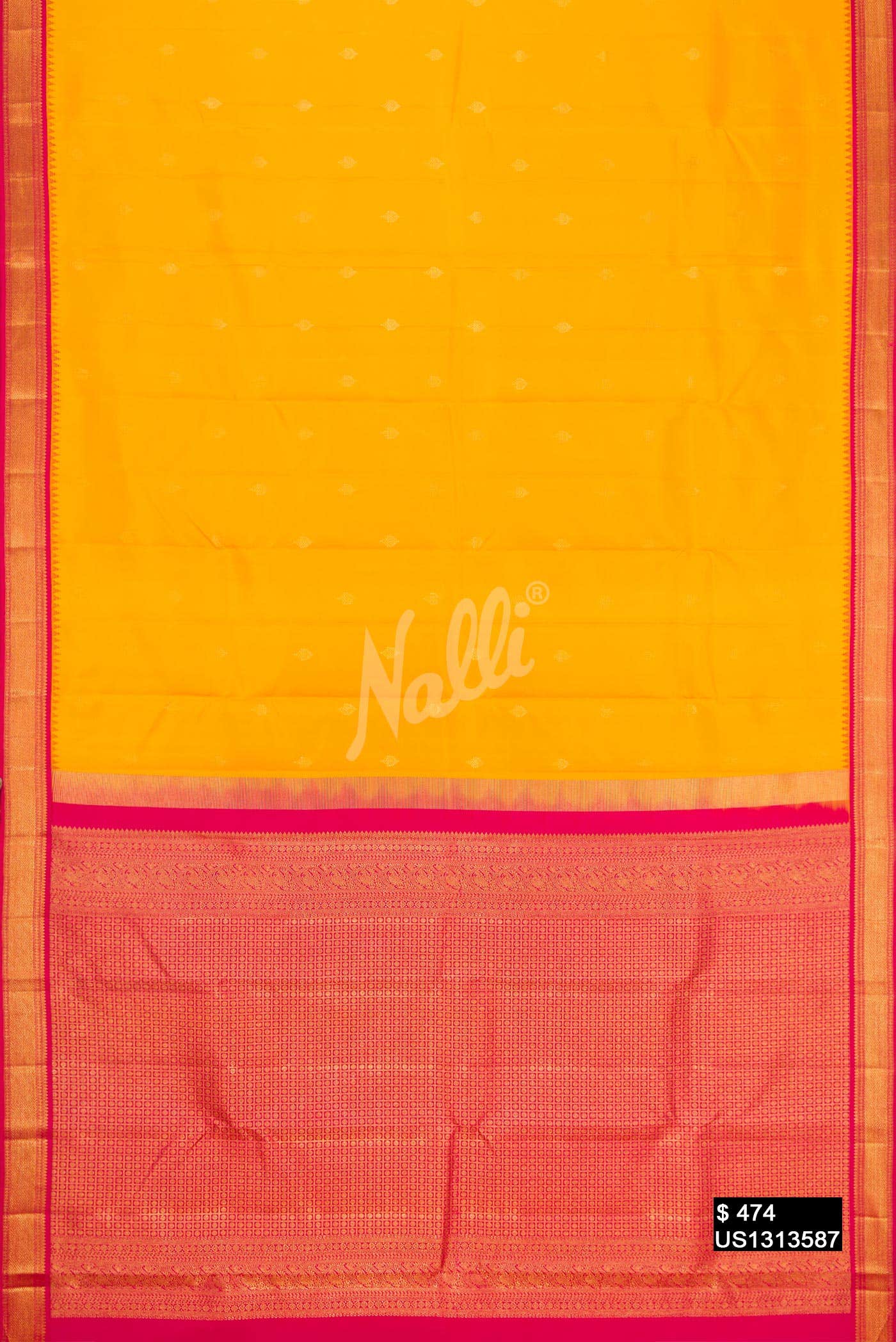 Yellow Kanchipuram Silk Saree