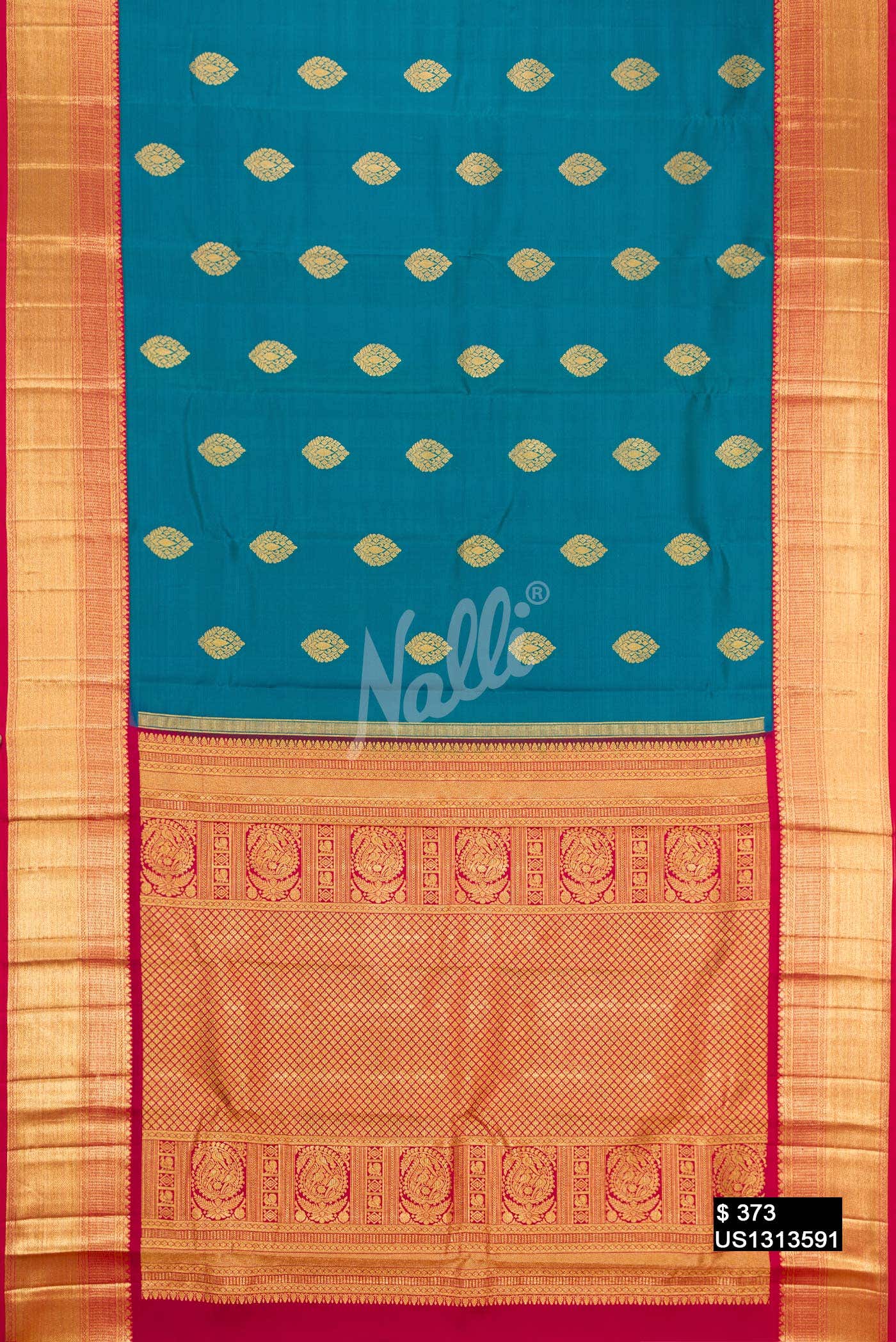 Maya Blue Kanchipuram Silk Saree