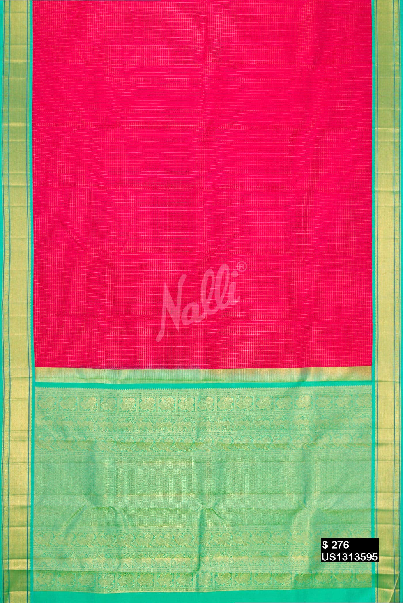 Dark Pink Kanchipuram Silk Saree