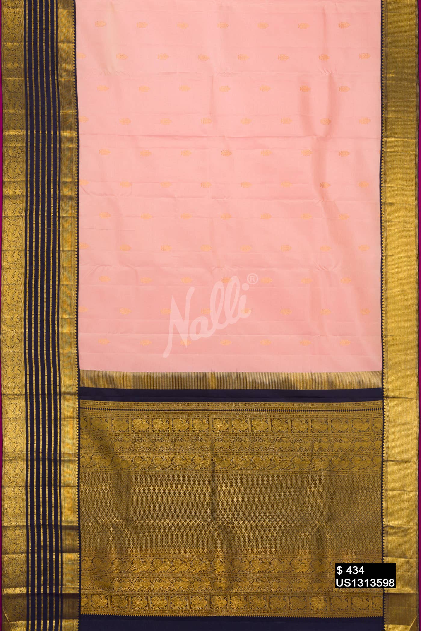 Peach Kanchipuram Silk Saree