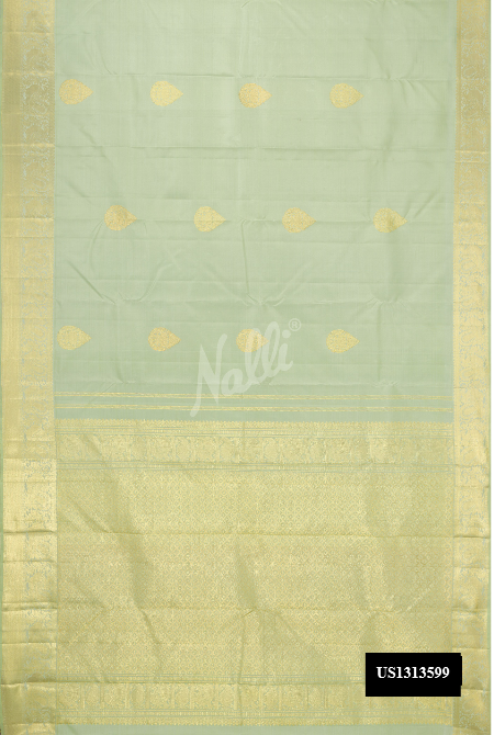 Pista Green Kanchipuram Silk Saree