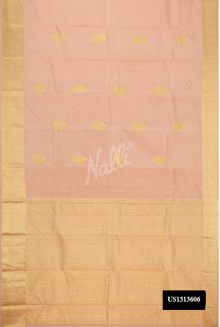 Golden Peach Kanchipuram Silk Saree