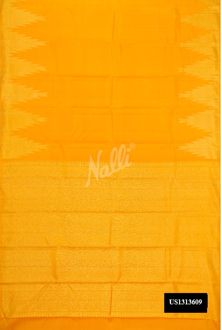 Mustard Kanchipuram Silk Saree