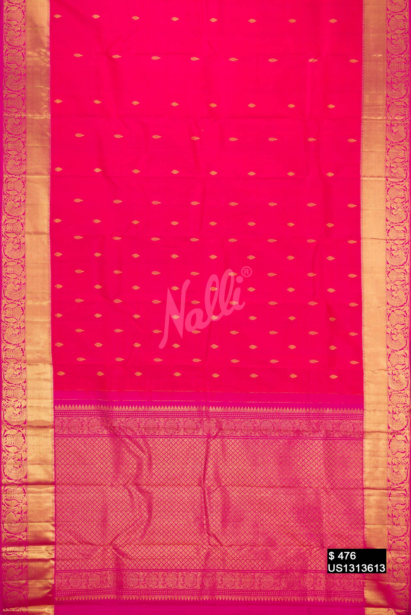 Coral Kanchipuram Silk Saree
