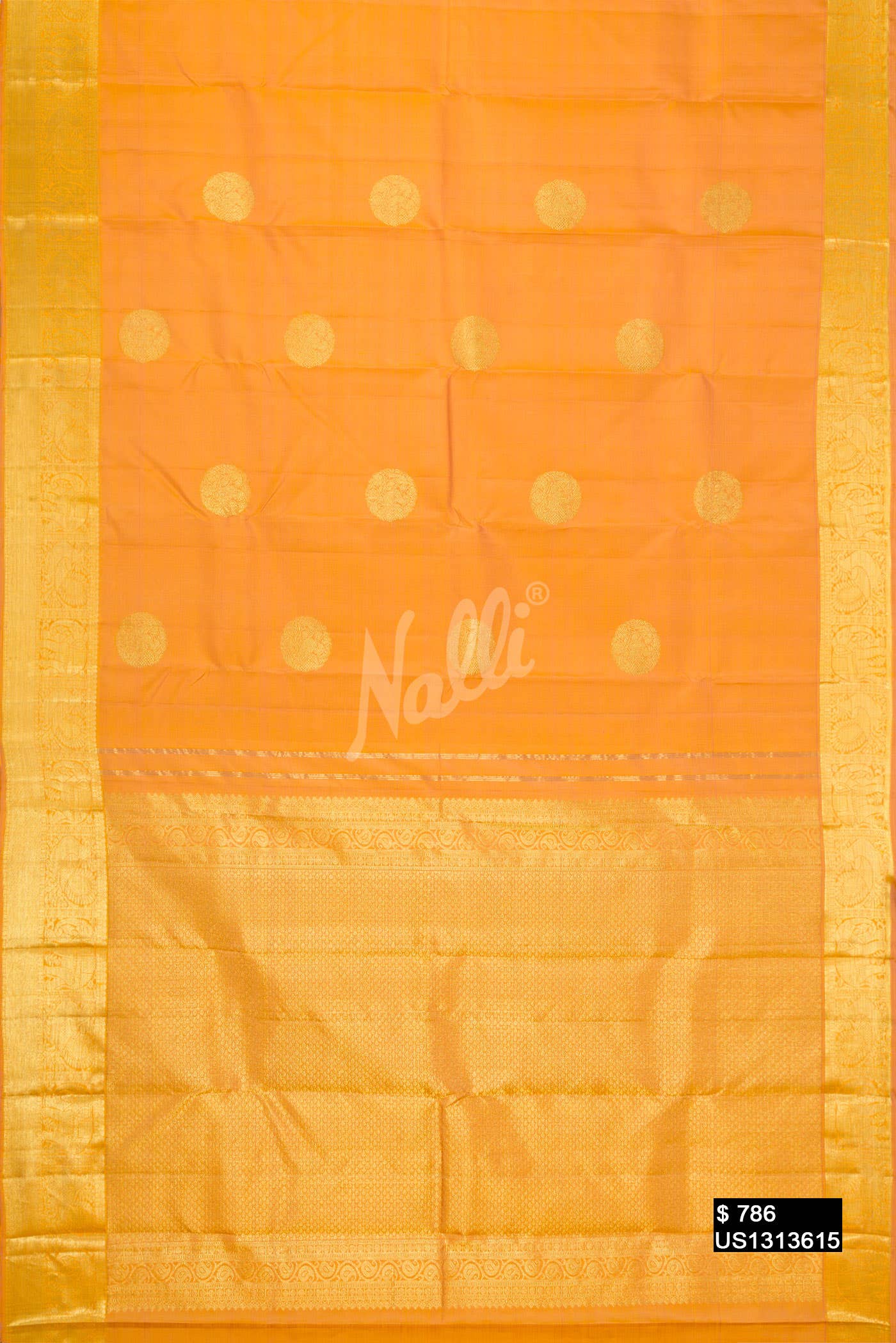 Mustard Kanchipuram Silk Saree