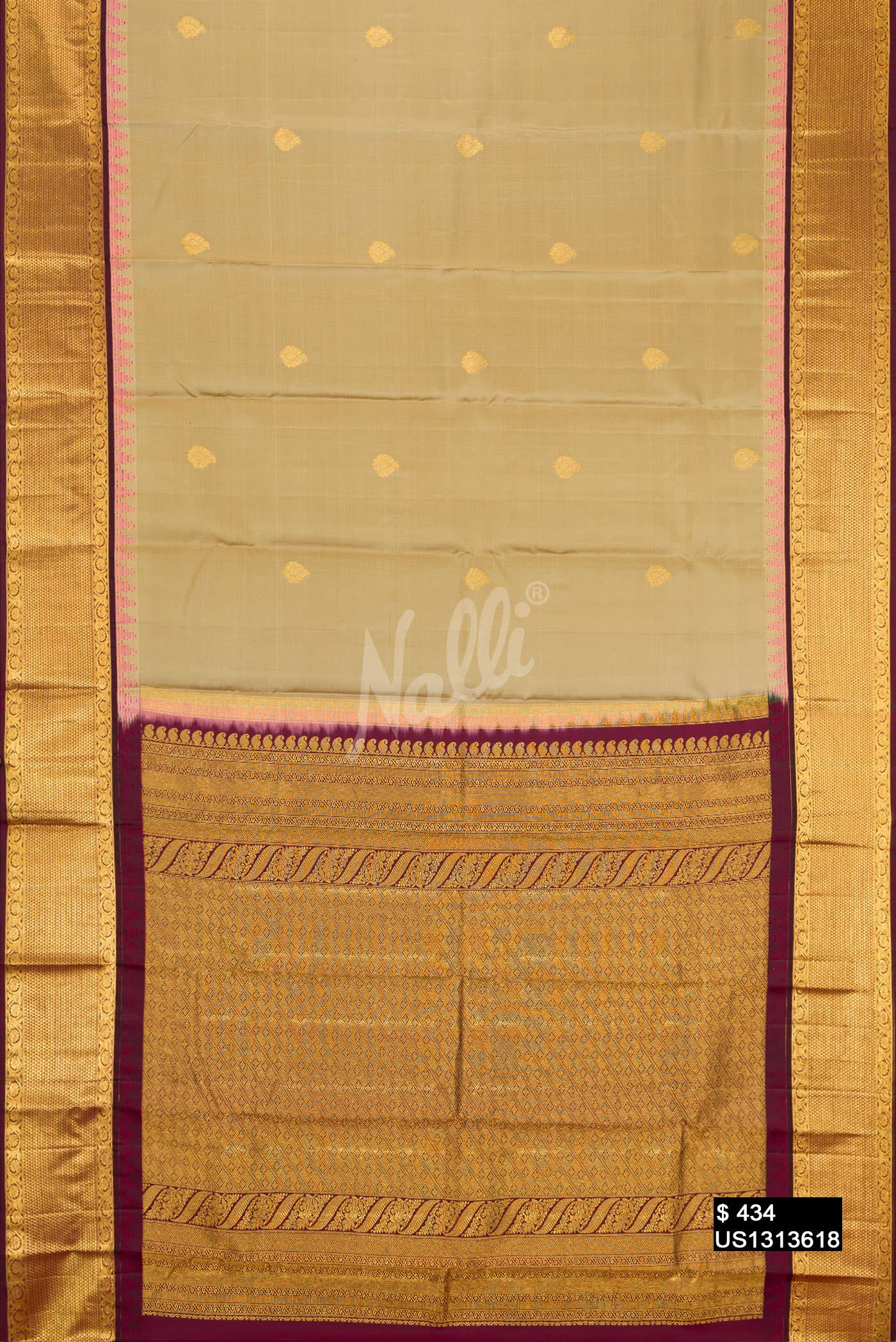Pista Green Kanchipuram Silk Saree