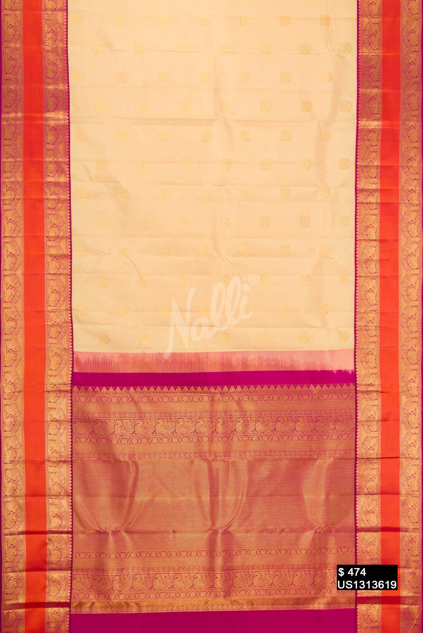 Sandal Kanchipuram Silk Saree