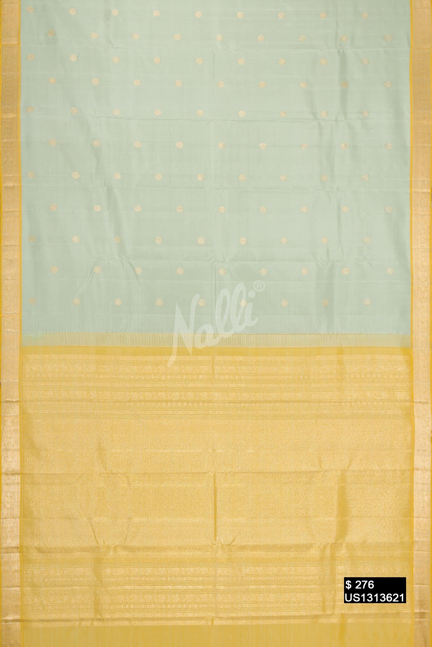 Pista Green Kanchipuram Silk Saree